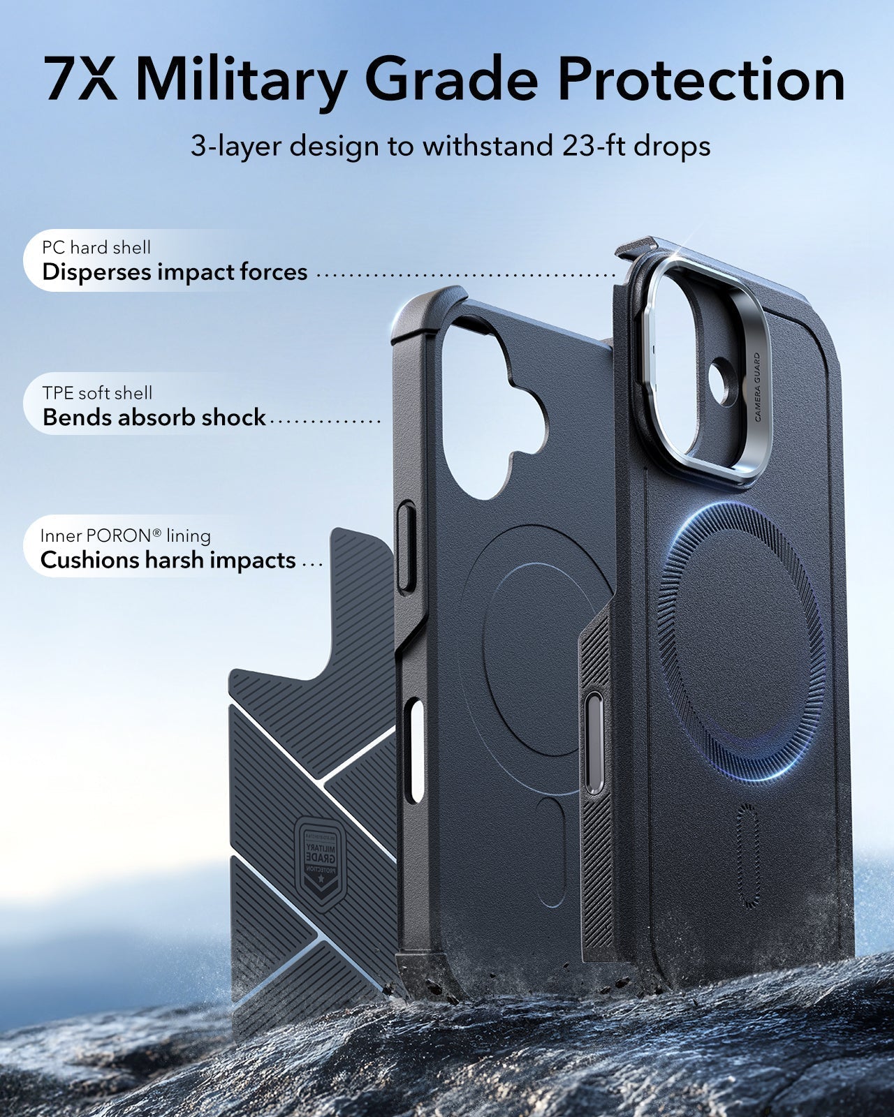 iPhone 17 Cyber Tough Magnetic Case (Camera Control, Stash Stand)