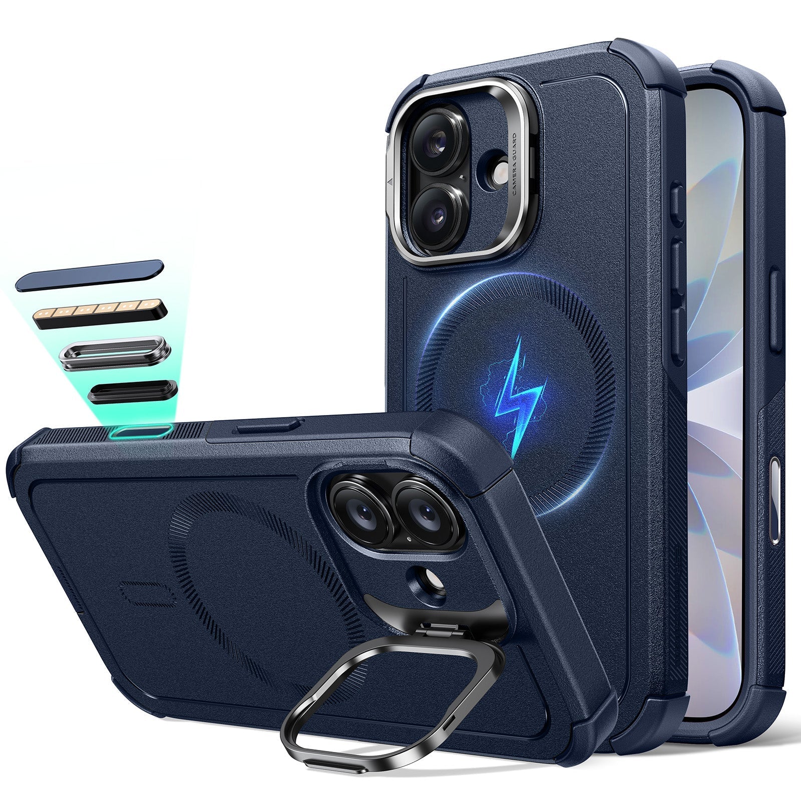 iPhone 17 Cyber Tough Magnetic Case (Camera Control, Stash Stand)