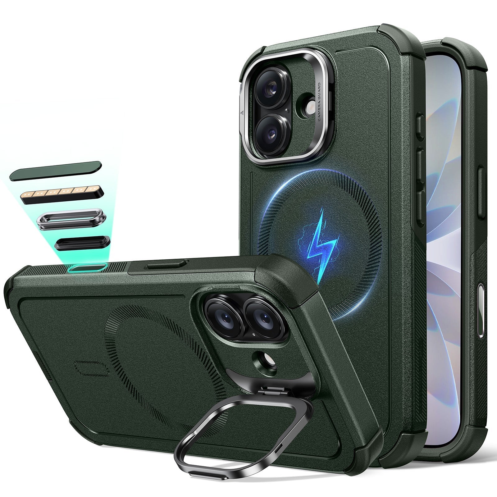 iPhone 17 Cyber Tough Magnetic Case (Camera Control, Stash Stand)
