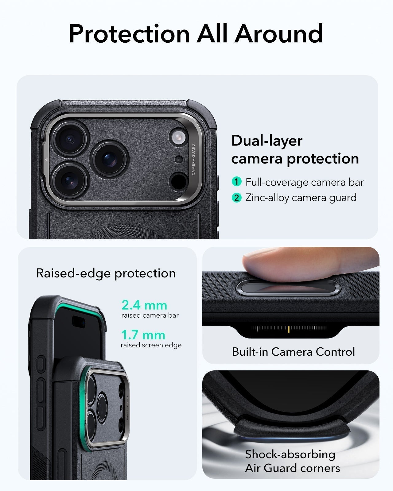iPhone 17 Pro Cyber Tough Magnetic Case (Camera Control, Stash Stand)