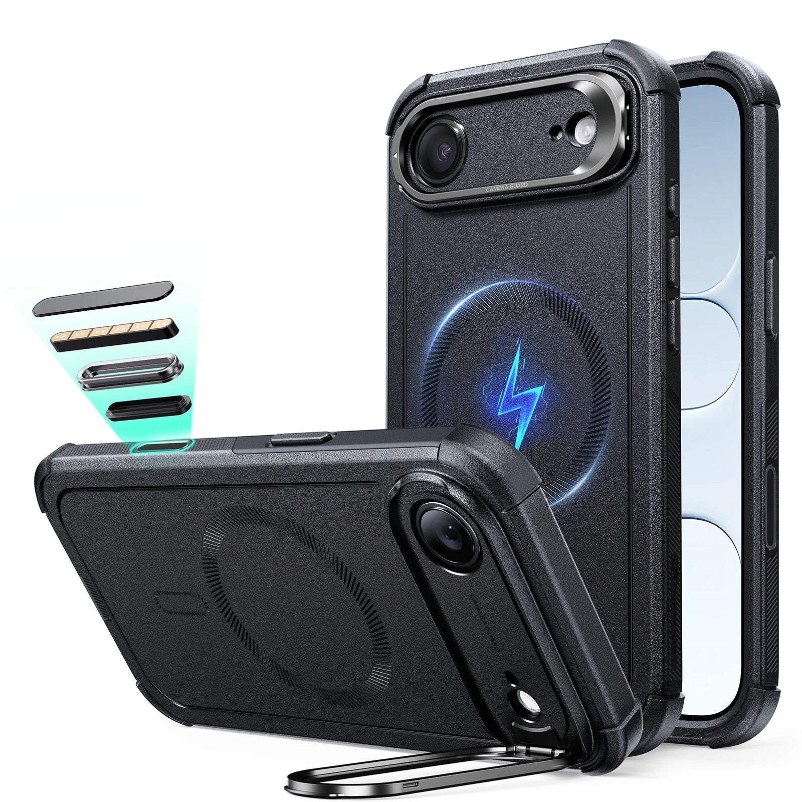 iPhone Air Cyber Tough Magnetic Case (Camera Control, Stash Stand)