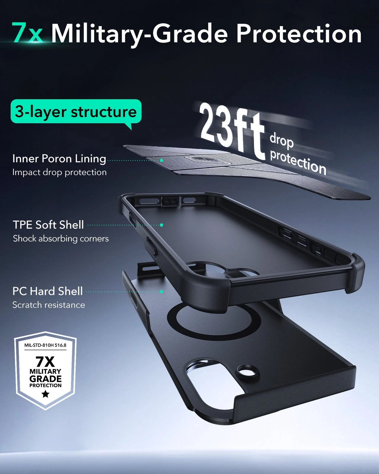 iPhone 16 Cyber Tough Magnetic Case (Camera Control, Stash Stand)