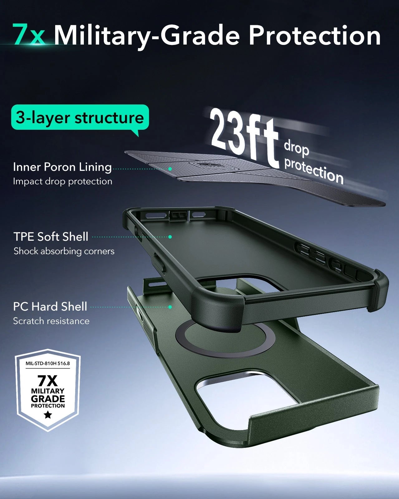 iPhone 16 Pro Cyber Tough Magnetic Case (Camera Control, Stash Stand)