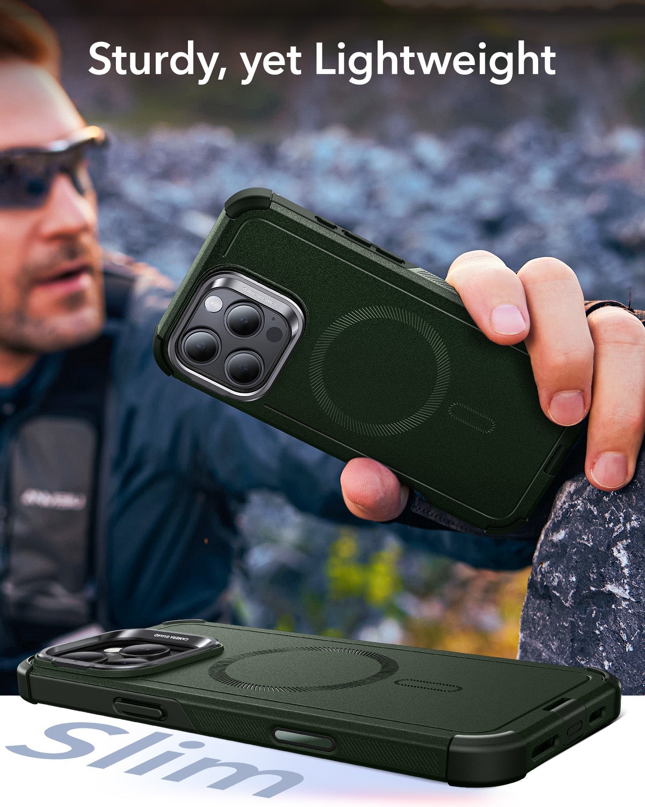 iPhone 16 Pro Cyber Tough Magnetic Case (Camera Control, Stash Stand)